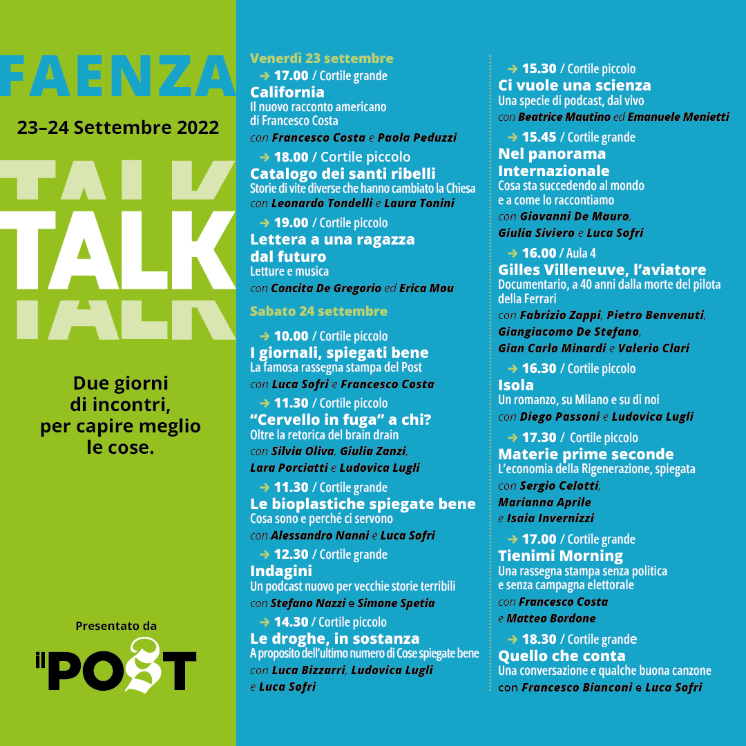 Programma Il Post faenza completo 2022