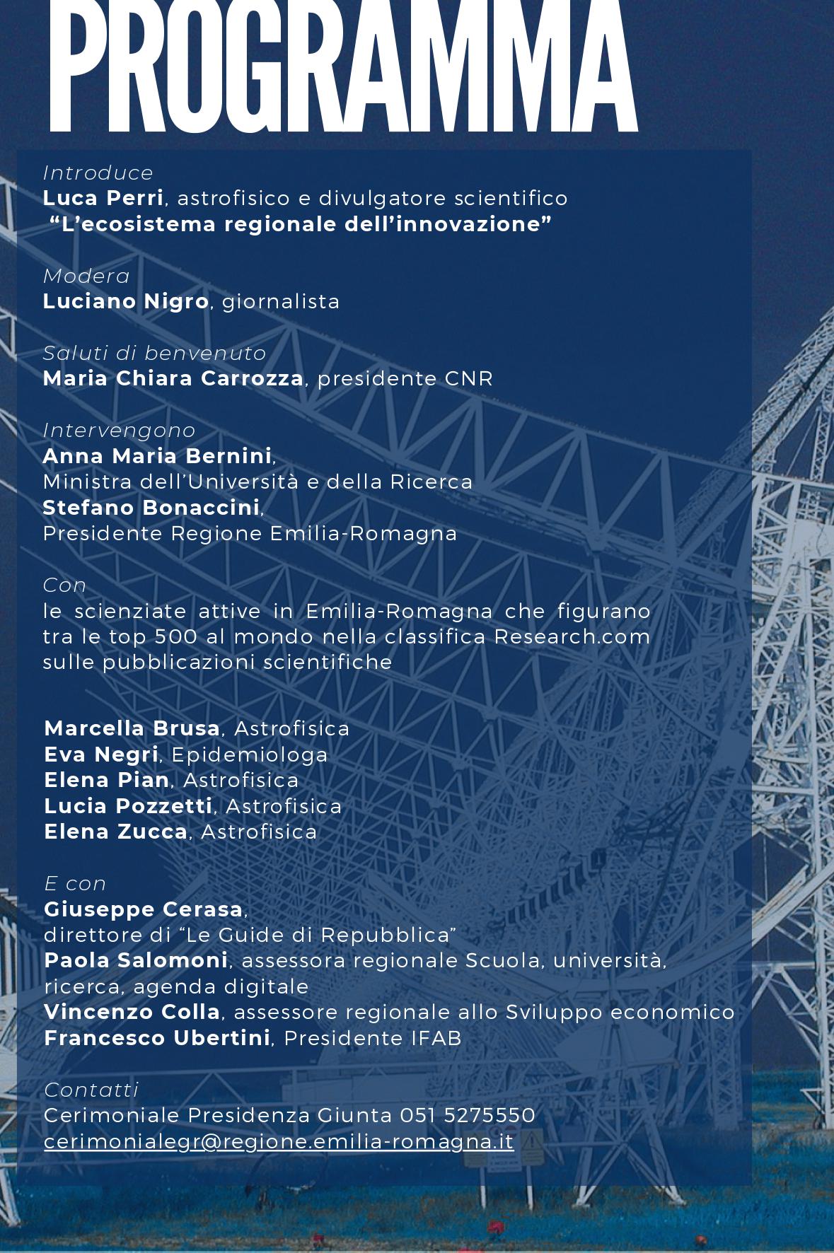 Emilia-Romagna il regno della scienza - programma